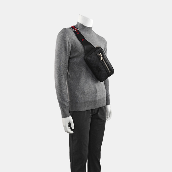 GG Supreme Monogram Coated Canvas Gray