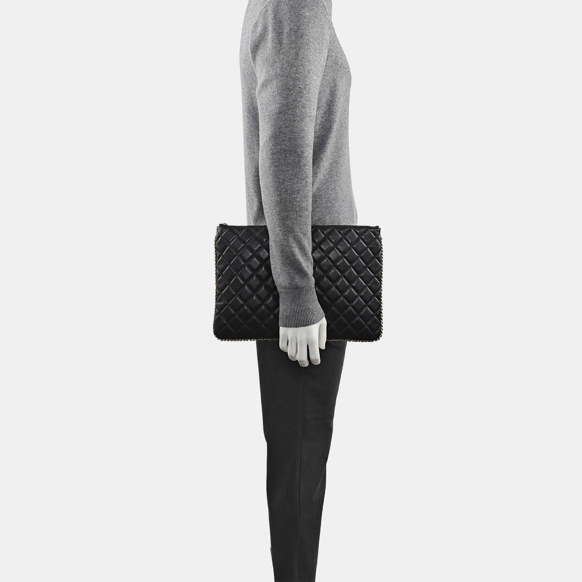 Quilted Lambskin Clutch Black
