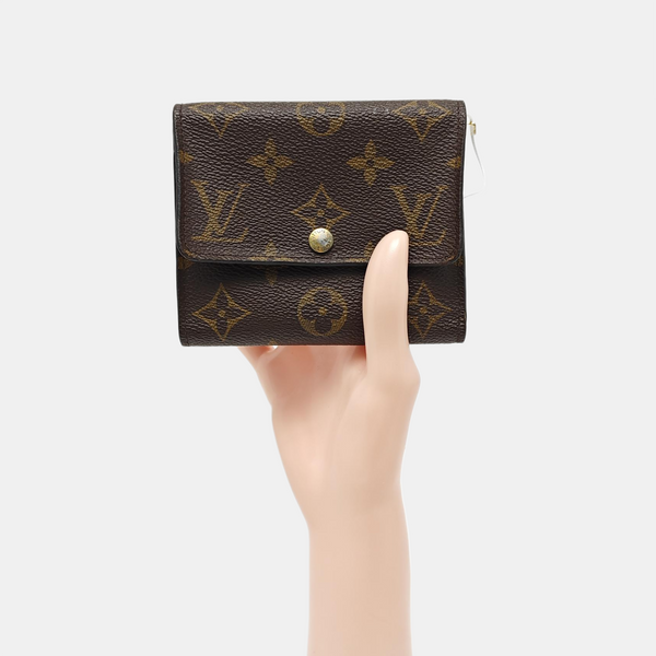 ANAIS Monogram Coated Canvas Brown Wallet