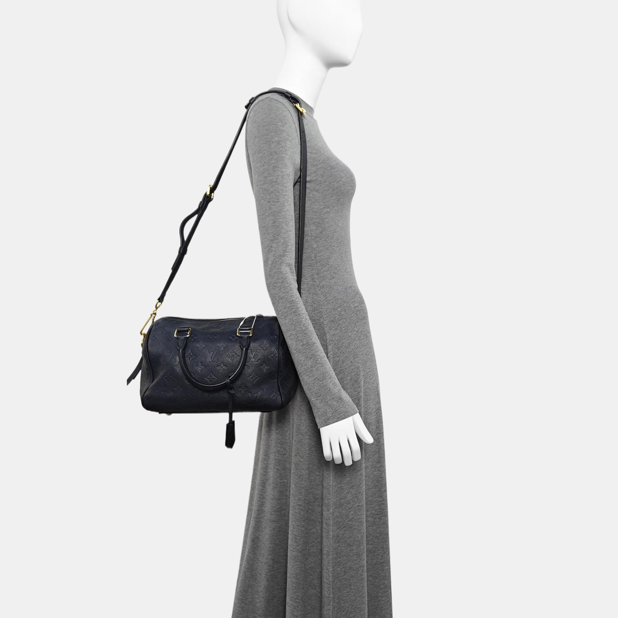 SPEEDY 25 Monogram Calfskin Black
