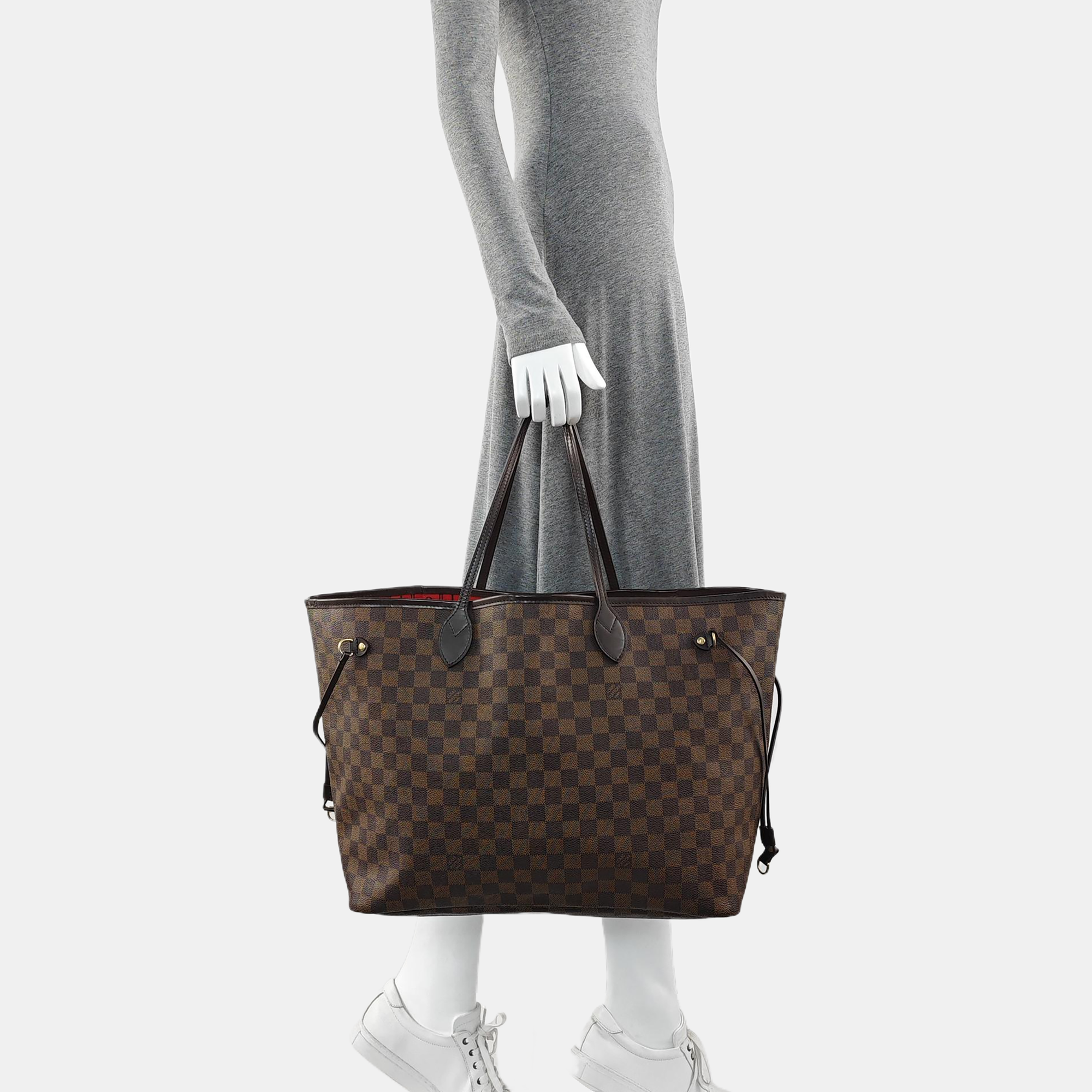 NEVERFULL GM Damier Ebene Coated Canvas Brown