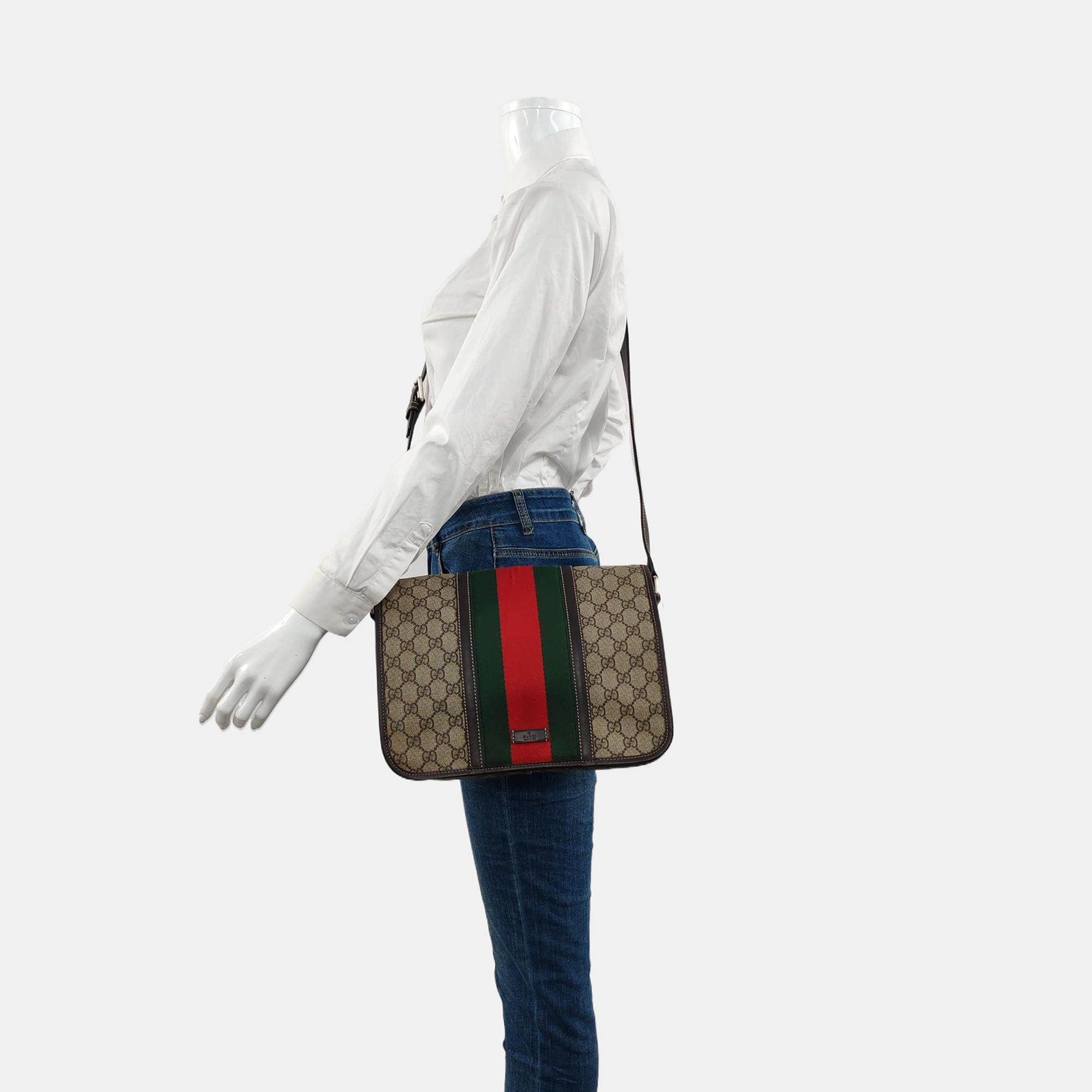Monogram Coated Canvas Crossbody Bag Beige