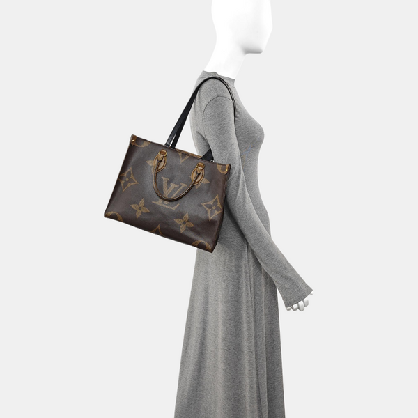 ONTHEGO MM Monogram Coated Canvas Brown