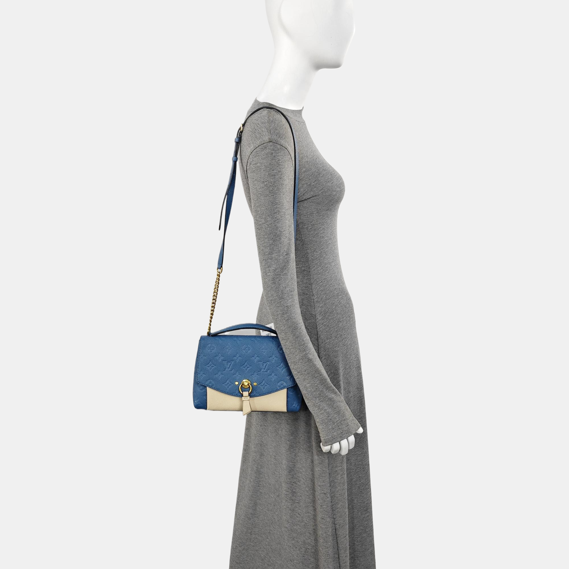 BLANCHE BB Monogram Calfskin Blue