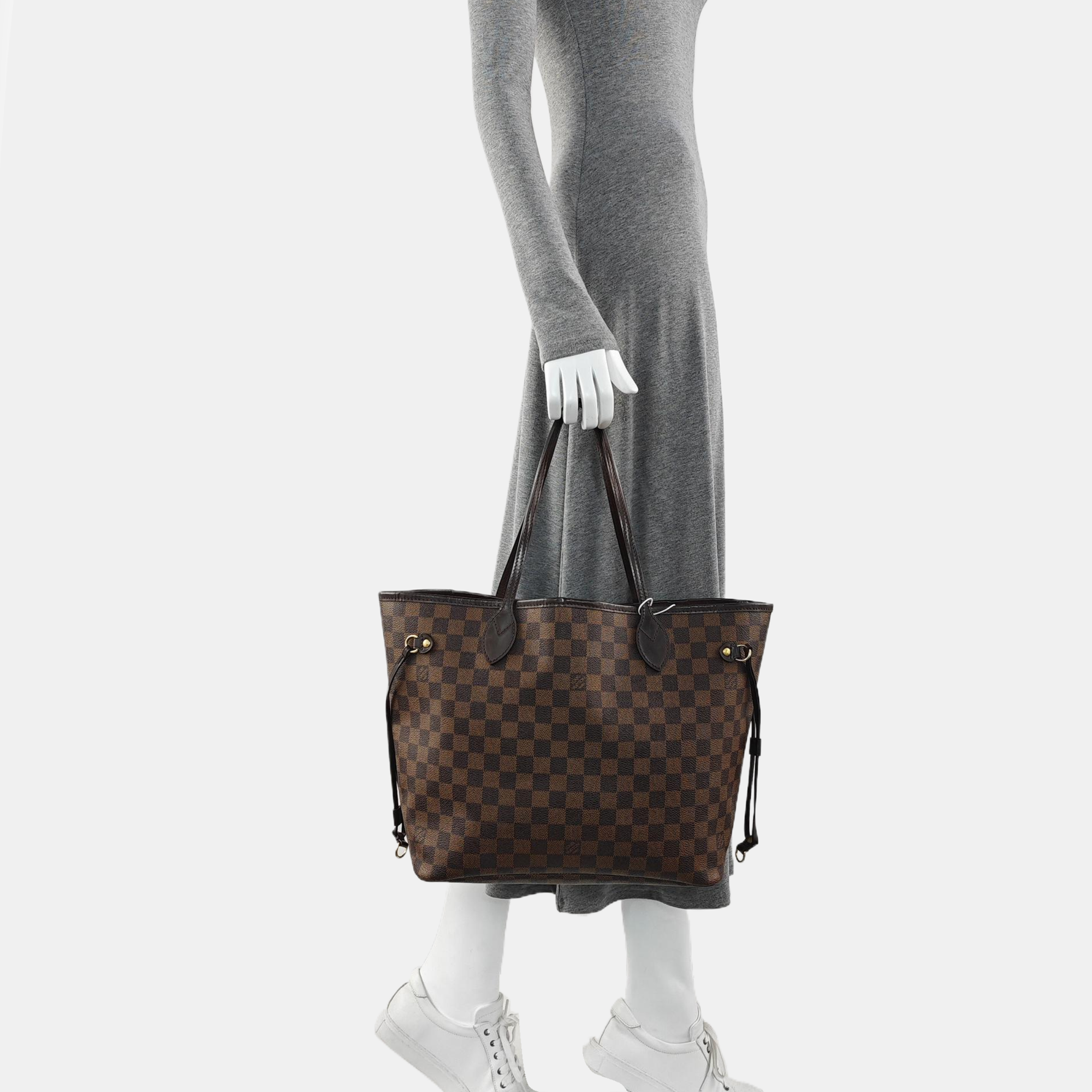 NEVERFULL MM Damier Ebene Coated Canvas Brown
