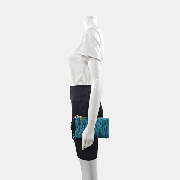 Matelassé Quilted Lambskin Blue