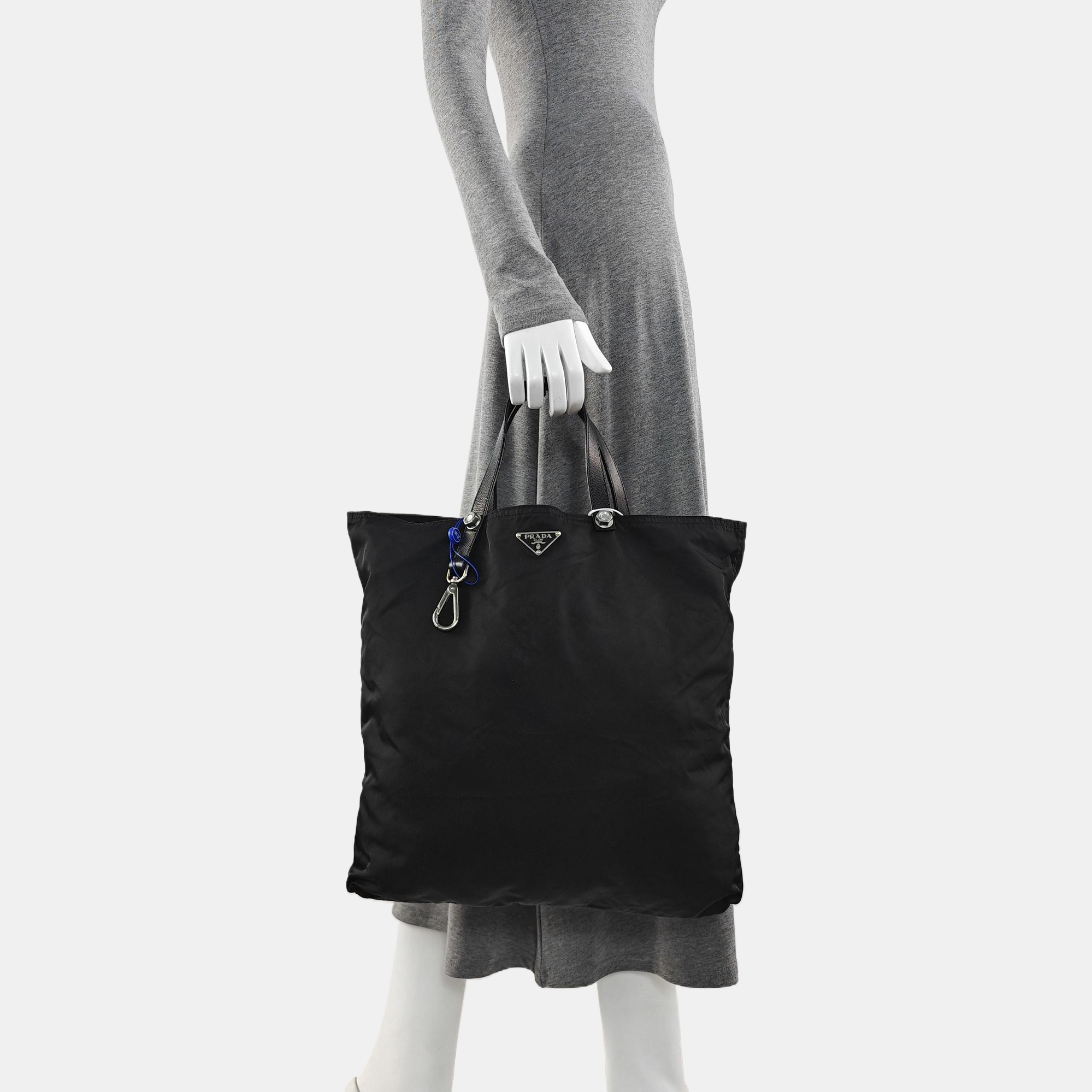 Nylon Top Handle Bag Black