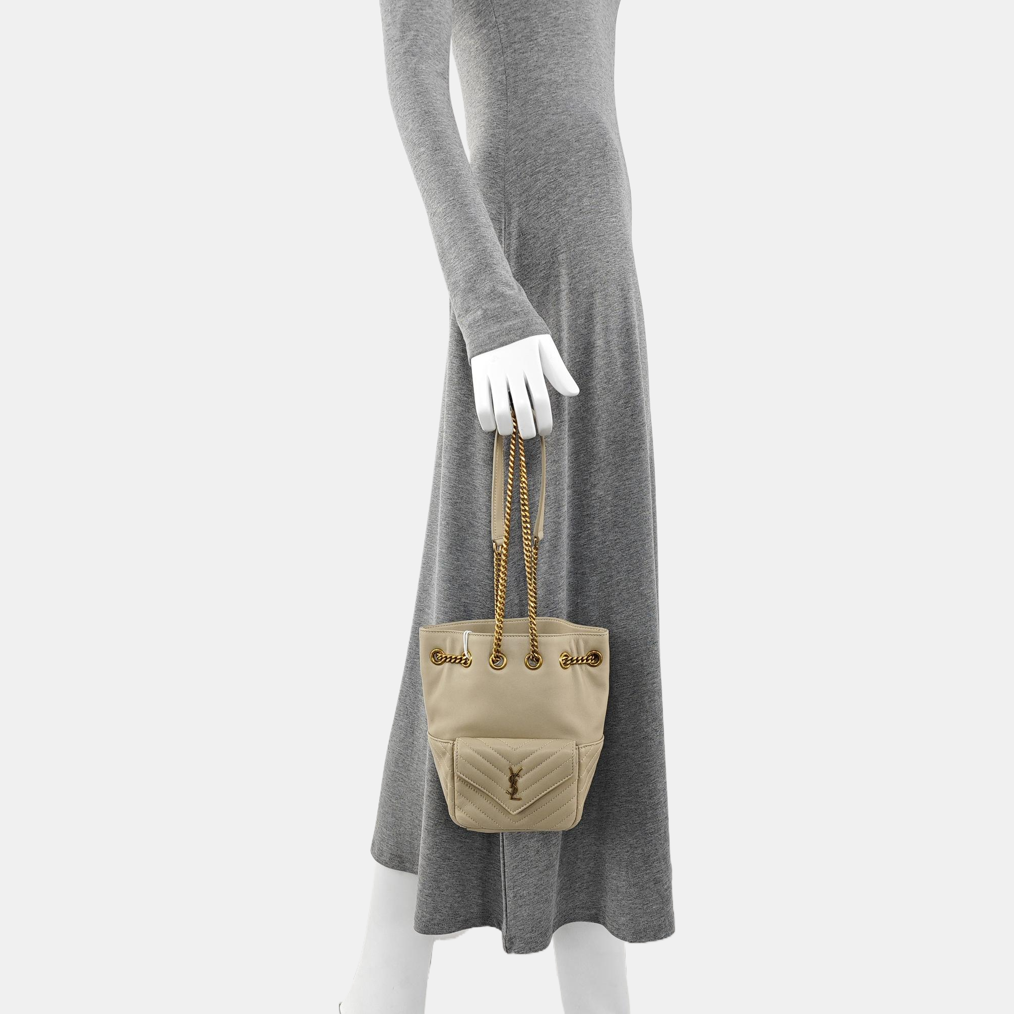 JOE Mini Chevron Lambskin Beige