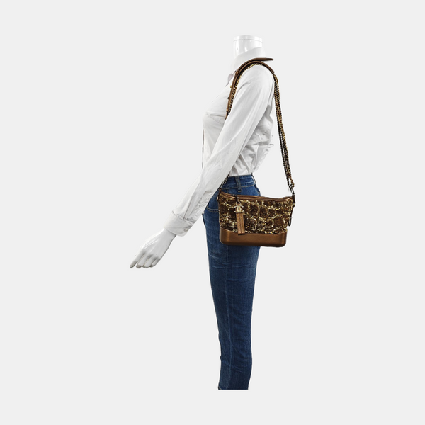 Authenticated pre-owned  GABRIELLE Small Sequins Brown - Shoulder Bag at Looply