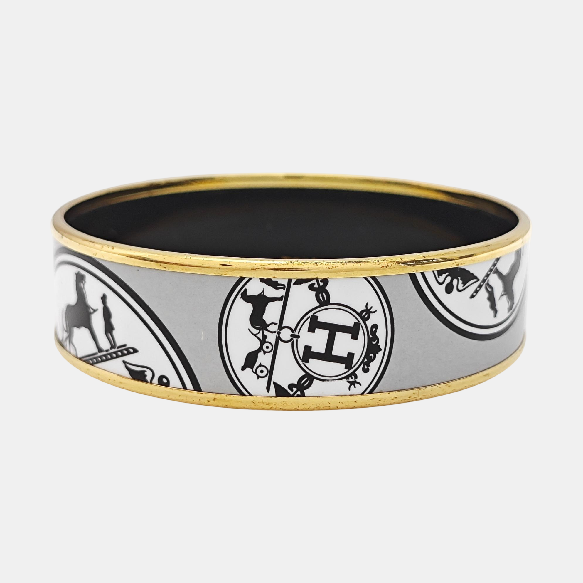 Email Metal White Bangle