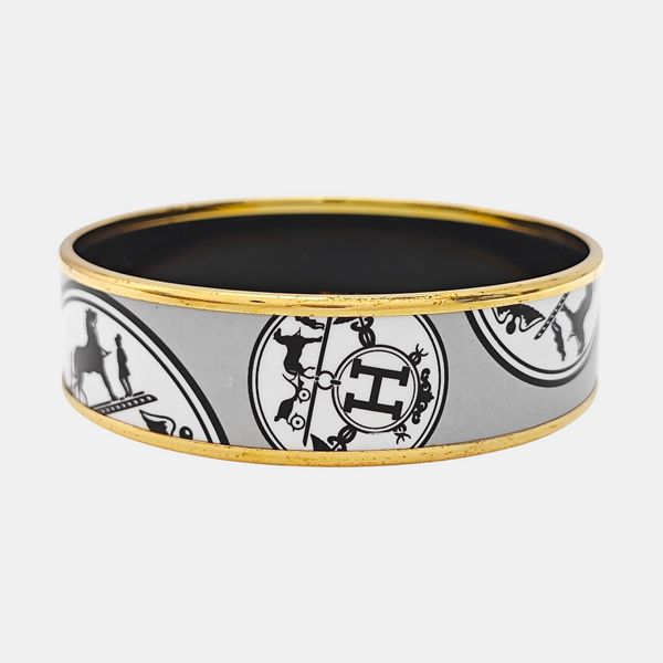 Email Metal White Bangle