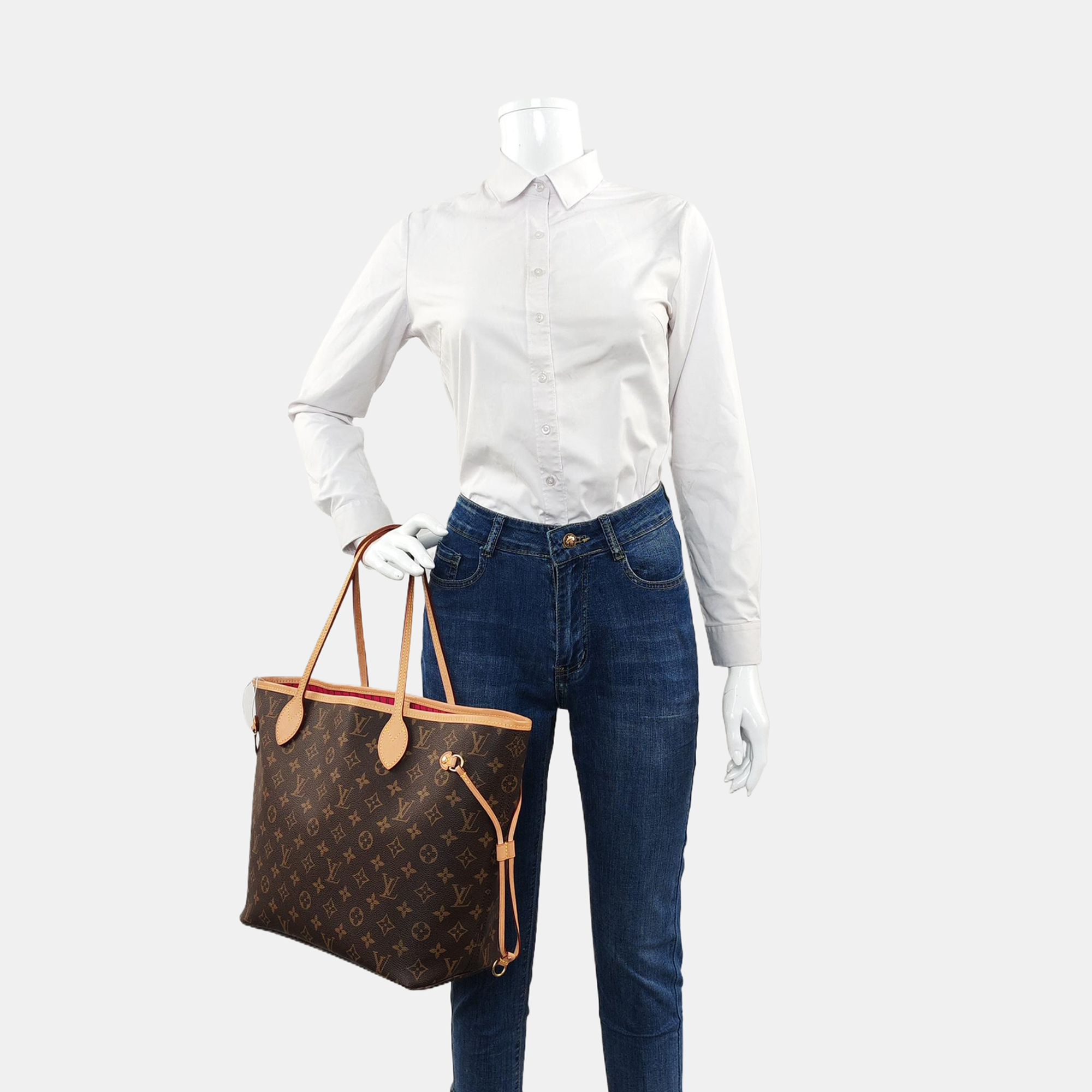 Authenticated pre-owned  NEVERFULL MM Monogram Coated Canvas Brown - Tote Bag at Looply