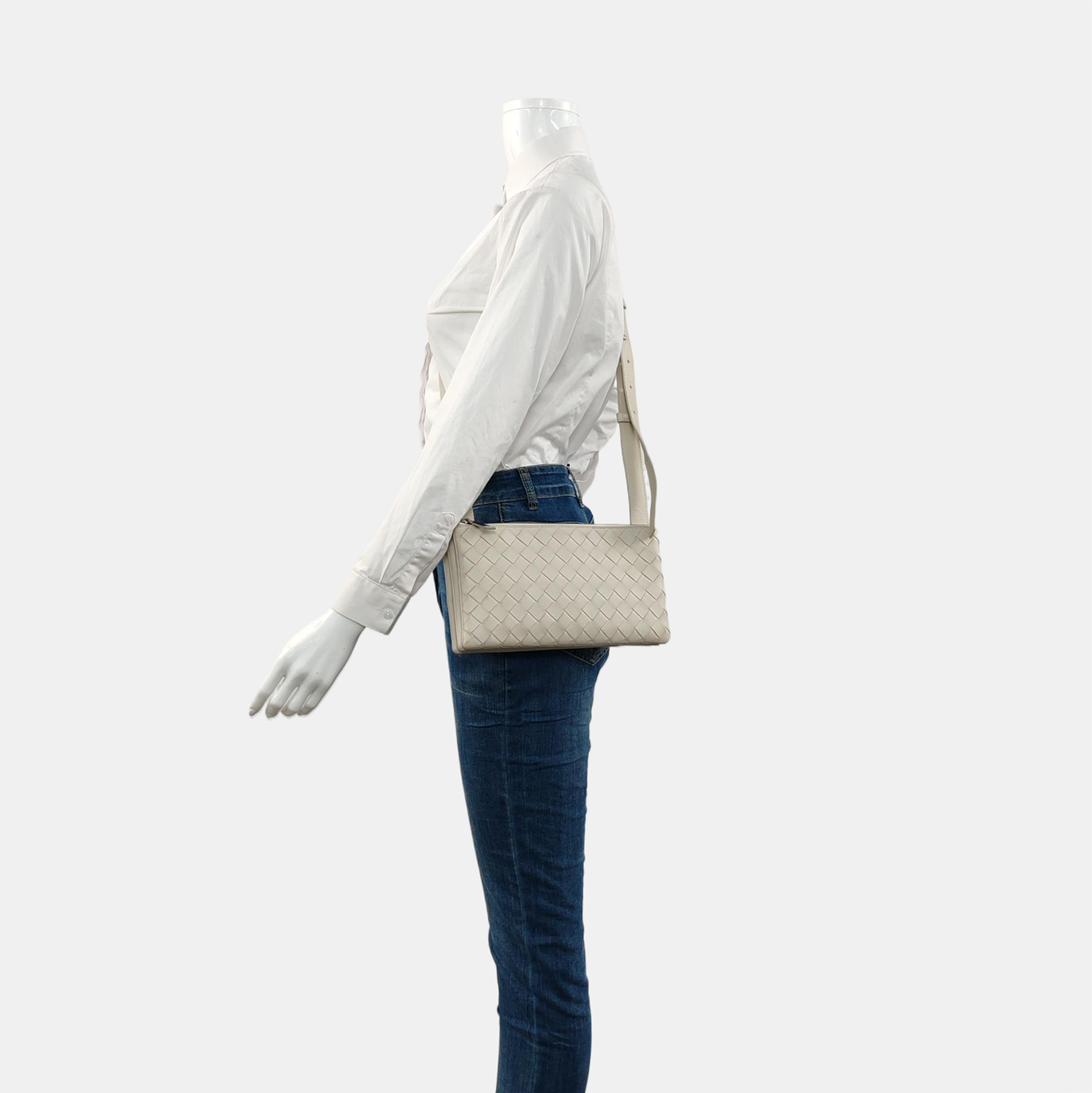 Calfskin Crossbody Bag White