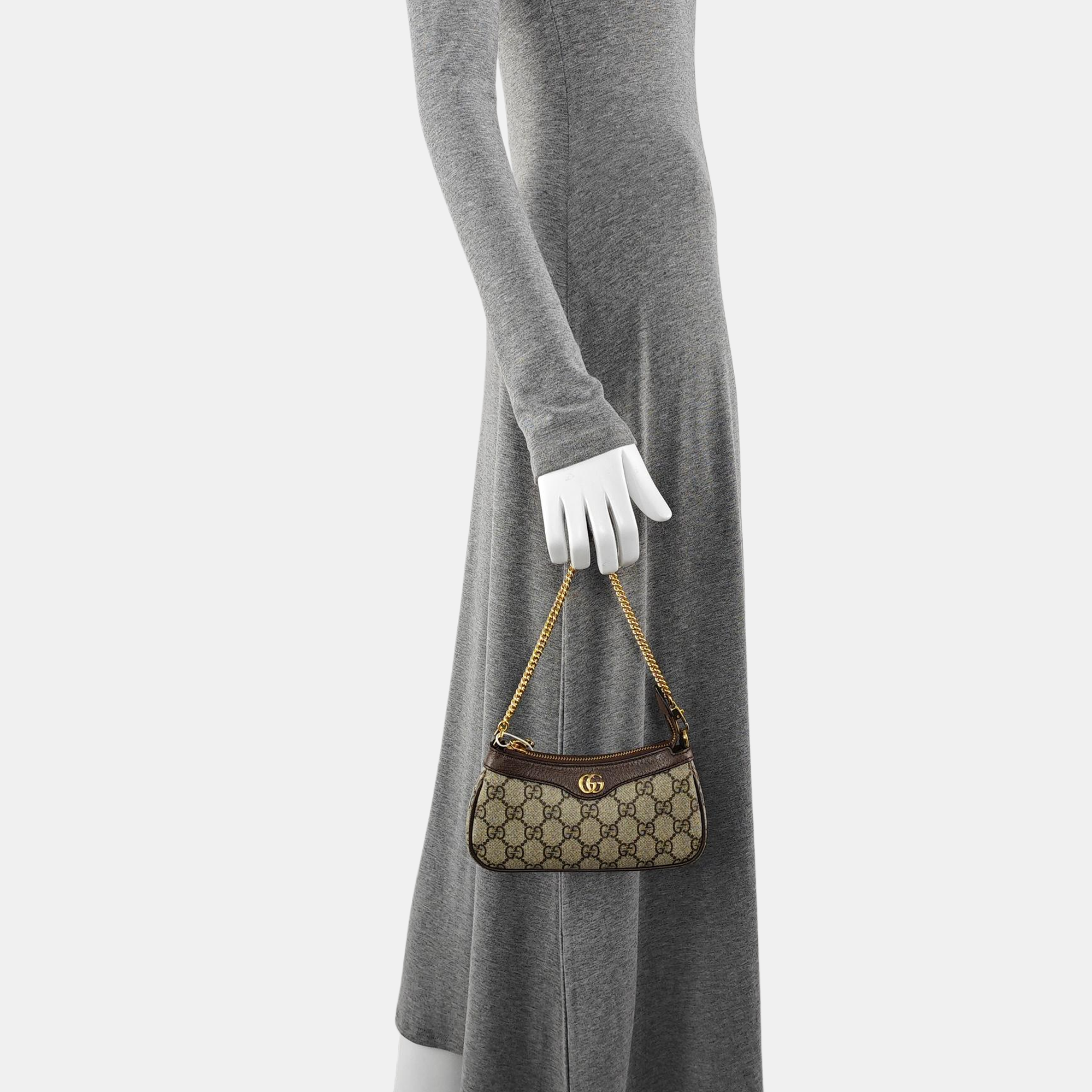 Ophidia Mini Monogram Coated Canvas Beige