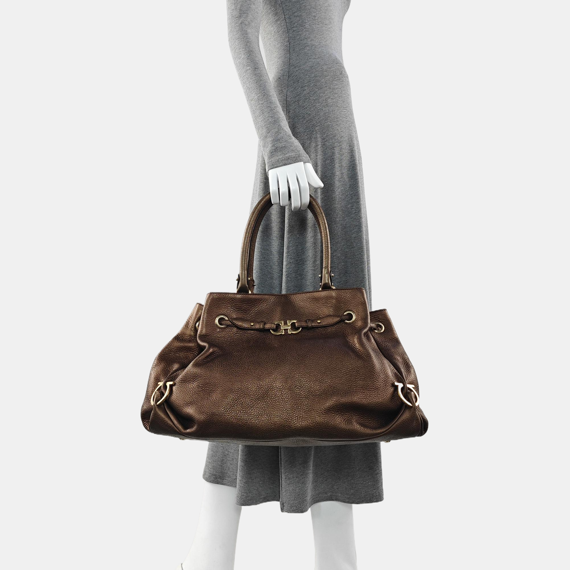 Gancini Calfskin Brown