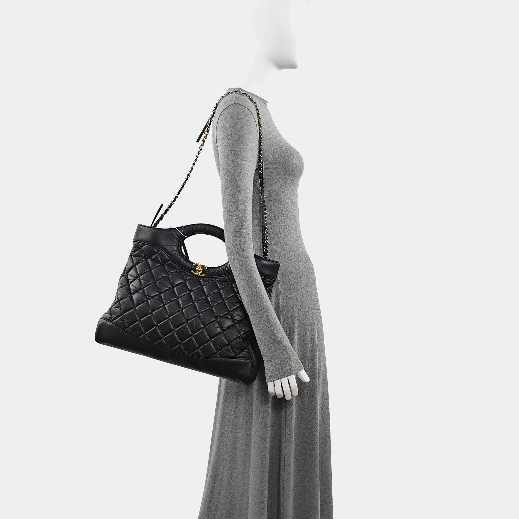 CHANEL 31 Large Quilted Calfskin Black