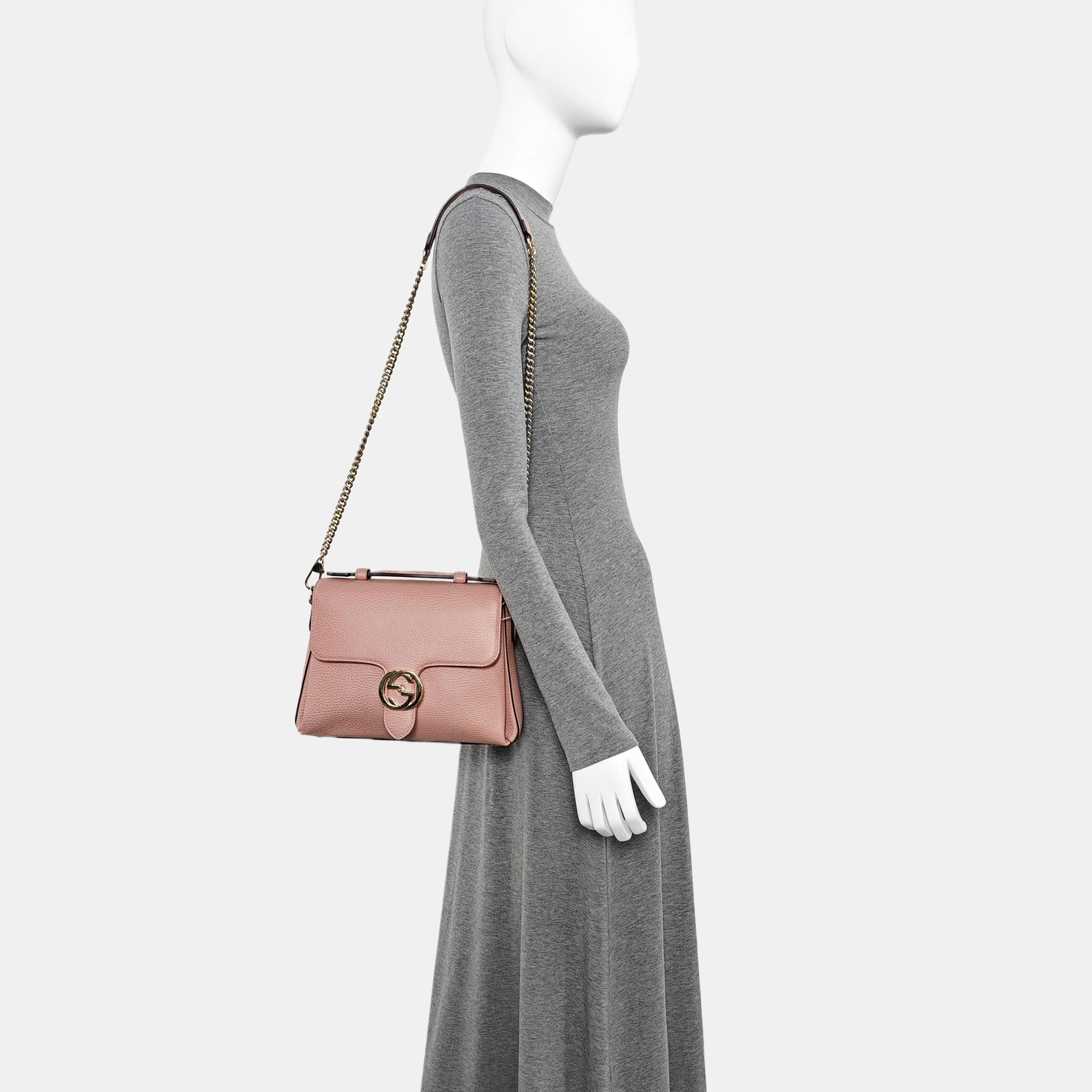 Interlocking G Large Calfskin Pink
