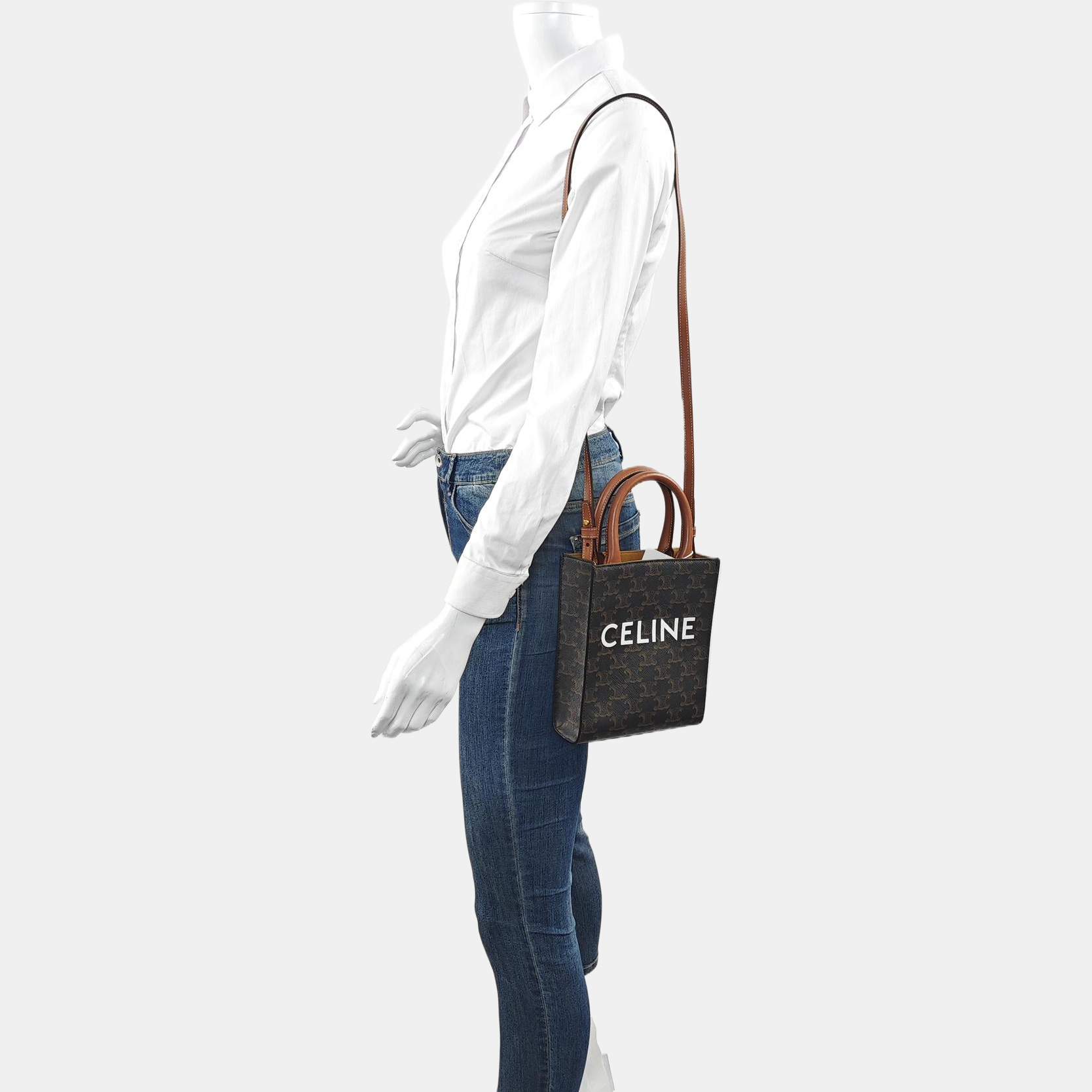 CABAS CELINE Mini Coated Canvas Brown