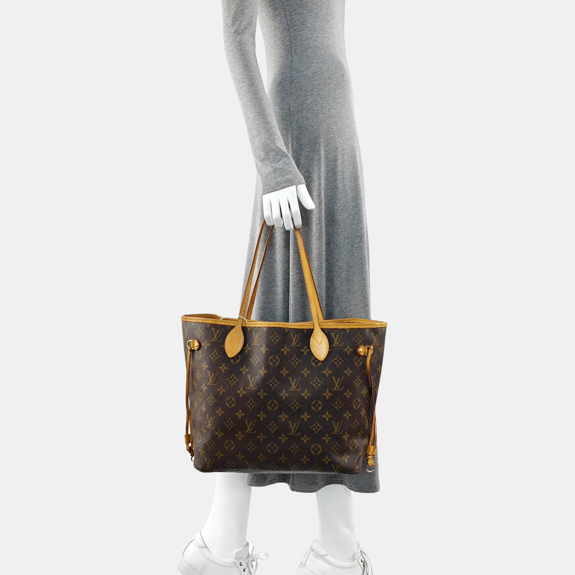 NEVERFULL MM Monogram Coated Canvas Brown