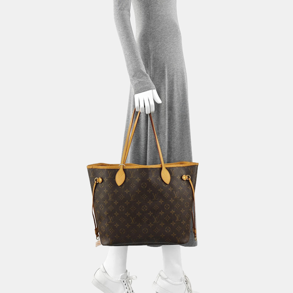 NEVERFULL MM Monogram Coated Canvas Brown