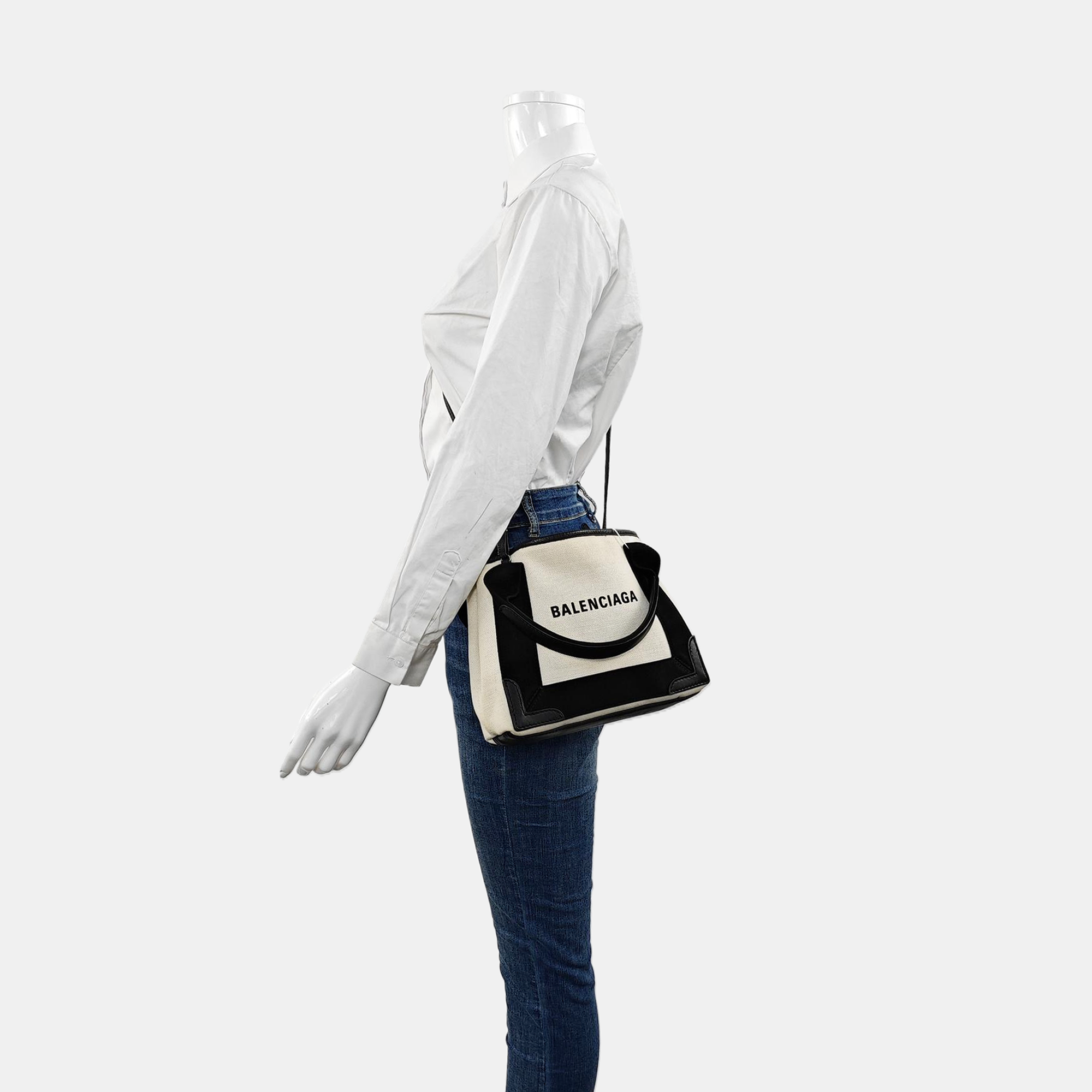 Navy Mini Canvas Beige