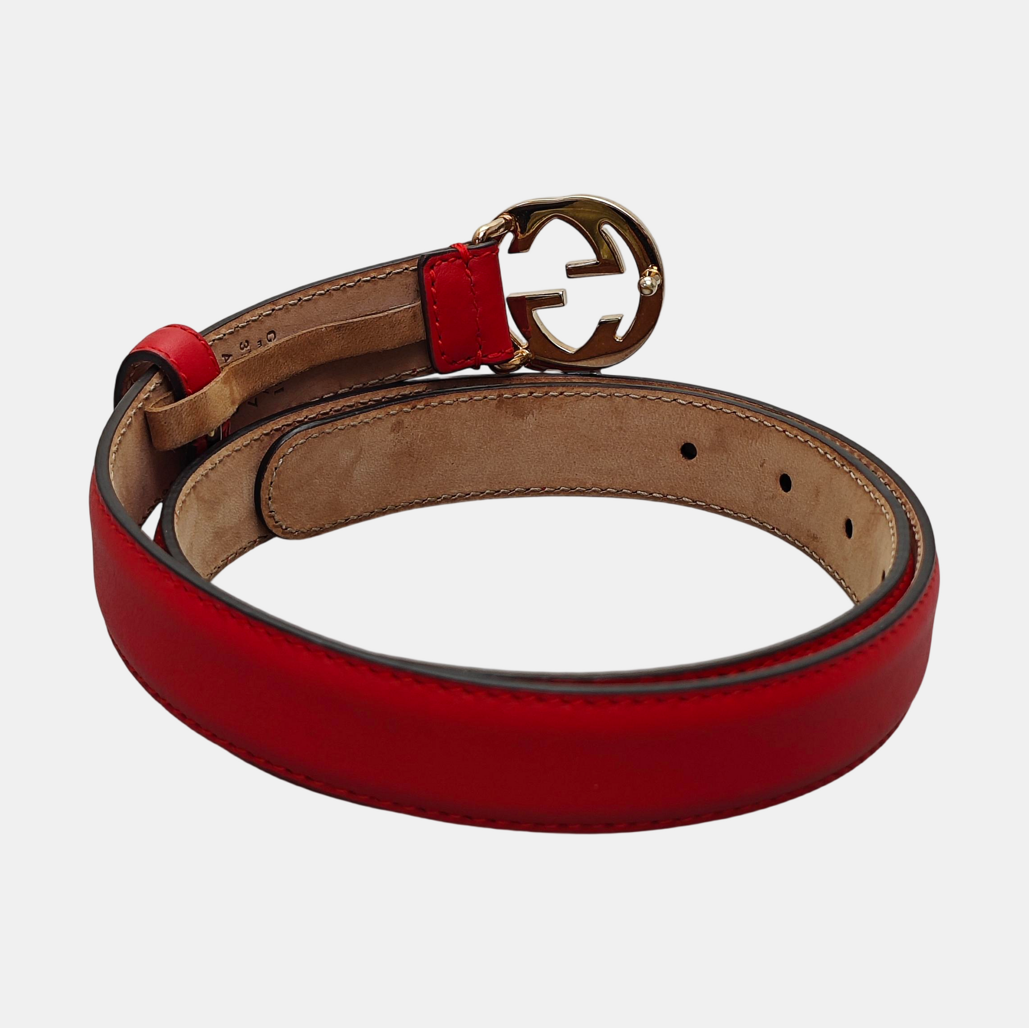 Leather Belt Red