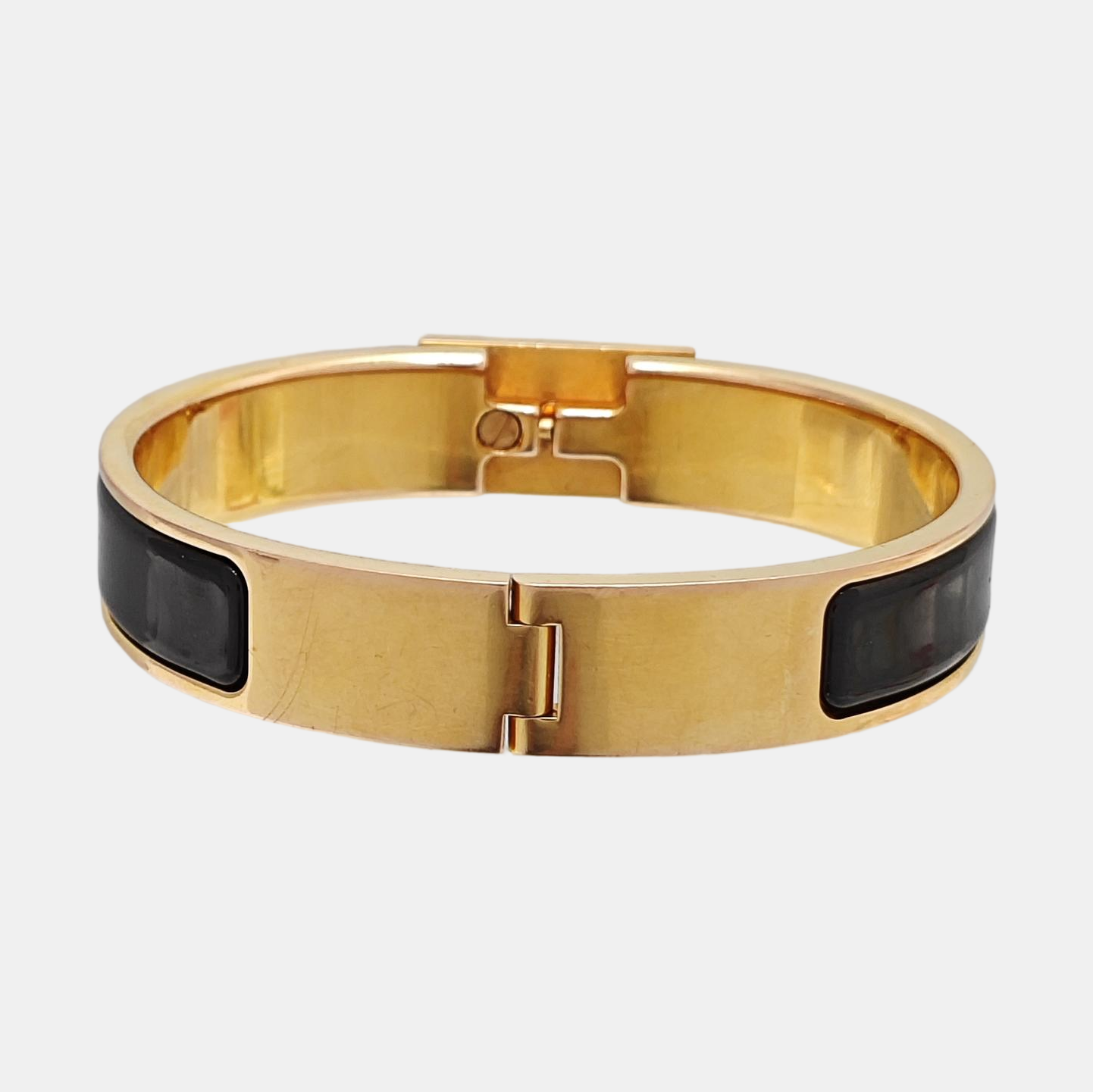 Clic Anneau Metal Black Bangle