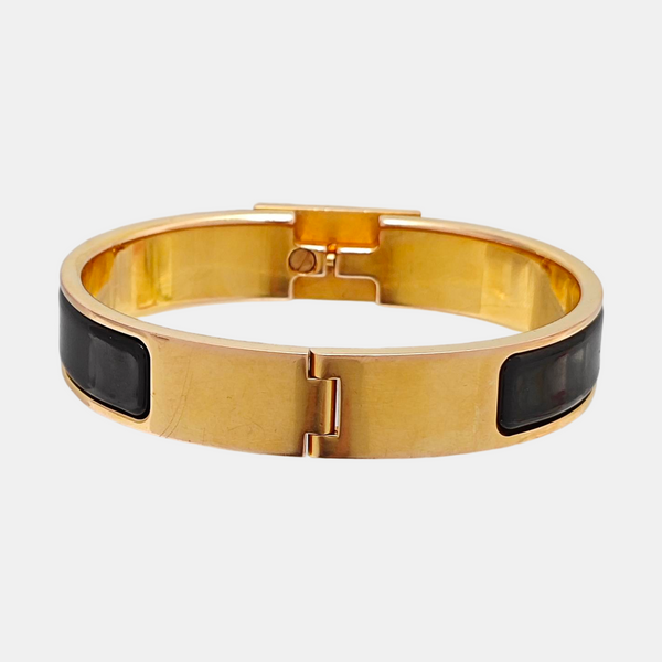 Clic Anneau Metal Black Bangle