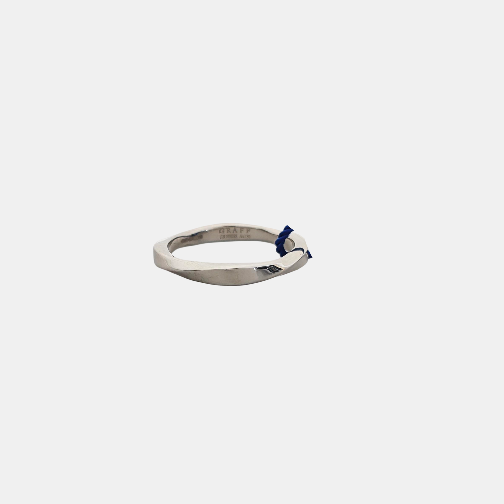 Spiral 18k White Gold Silver Ring EU 57