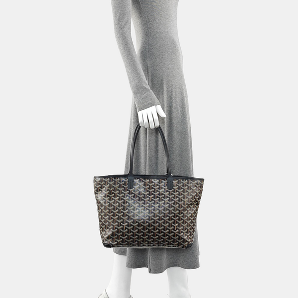 Coated Canvas Top Handle Bag Black