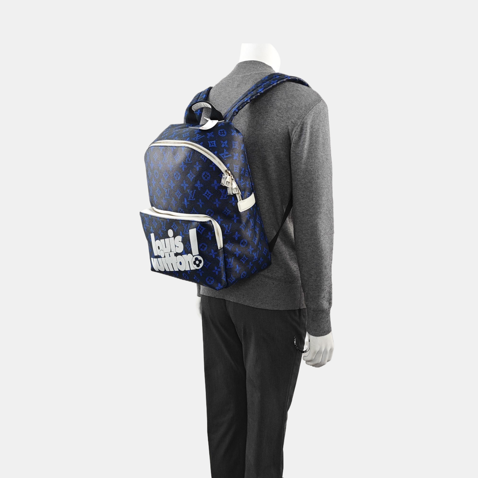 DISCOVERY PM Monogram Coated Canvas Blue