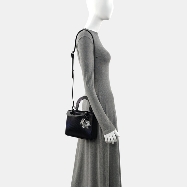 Lady Dior Small Lizard Blue