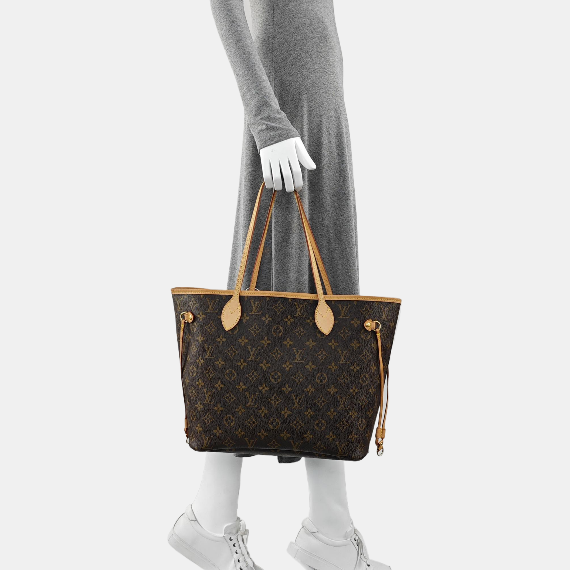NEVERFULL MM Monogram Coated Canvas Brown