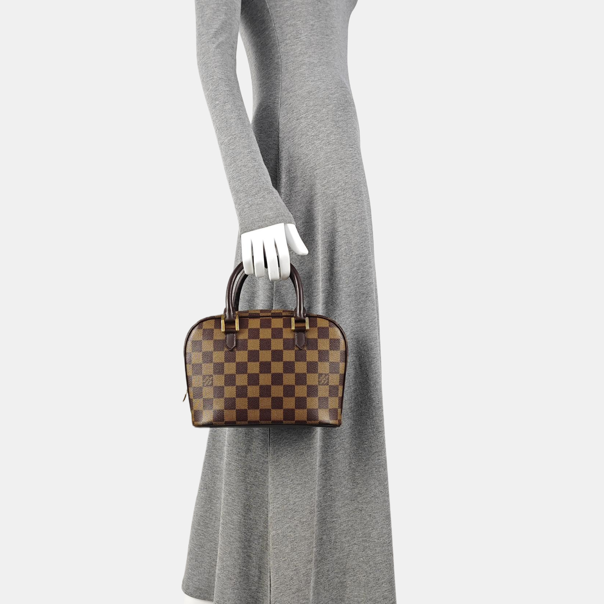 SARRIA Mini Damier Ebene Coated Canvas Brown