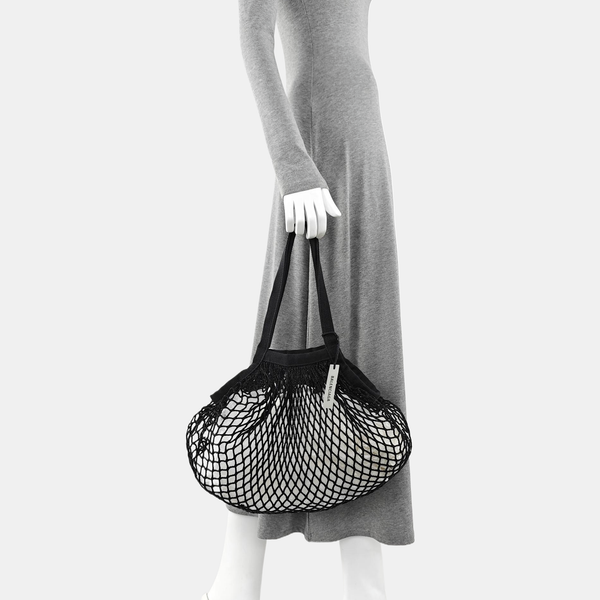 Fabric Top Handle Bag Black