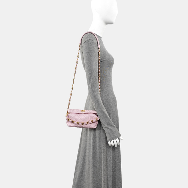 Quilted Lambskin Shoulder Bag Pink
