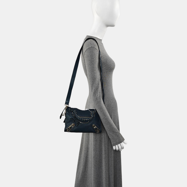 Classic Metallic Edge City Mini Lambskin Blue