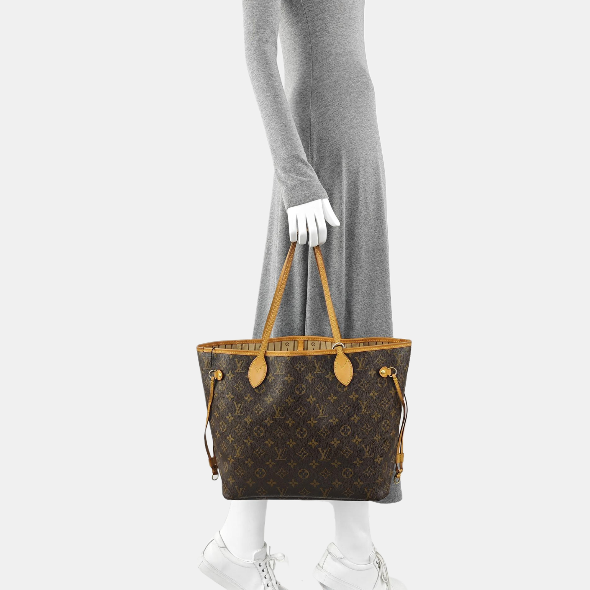 NEVERFULL MM Monogram Coated Canvas Brown