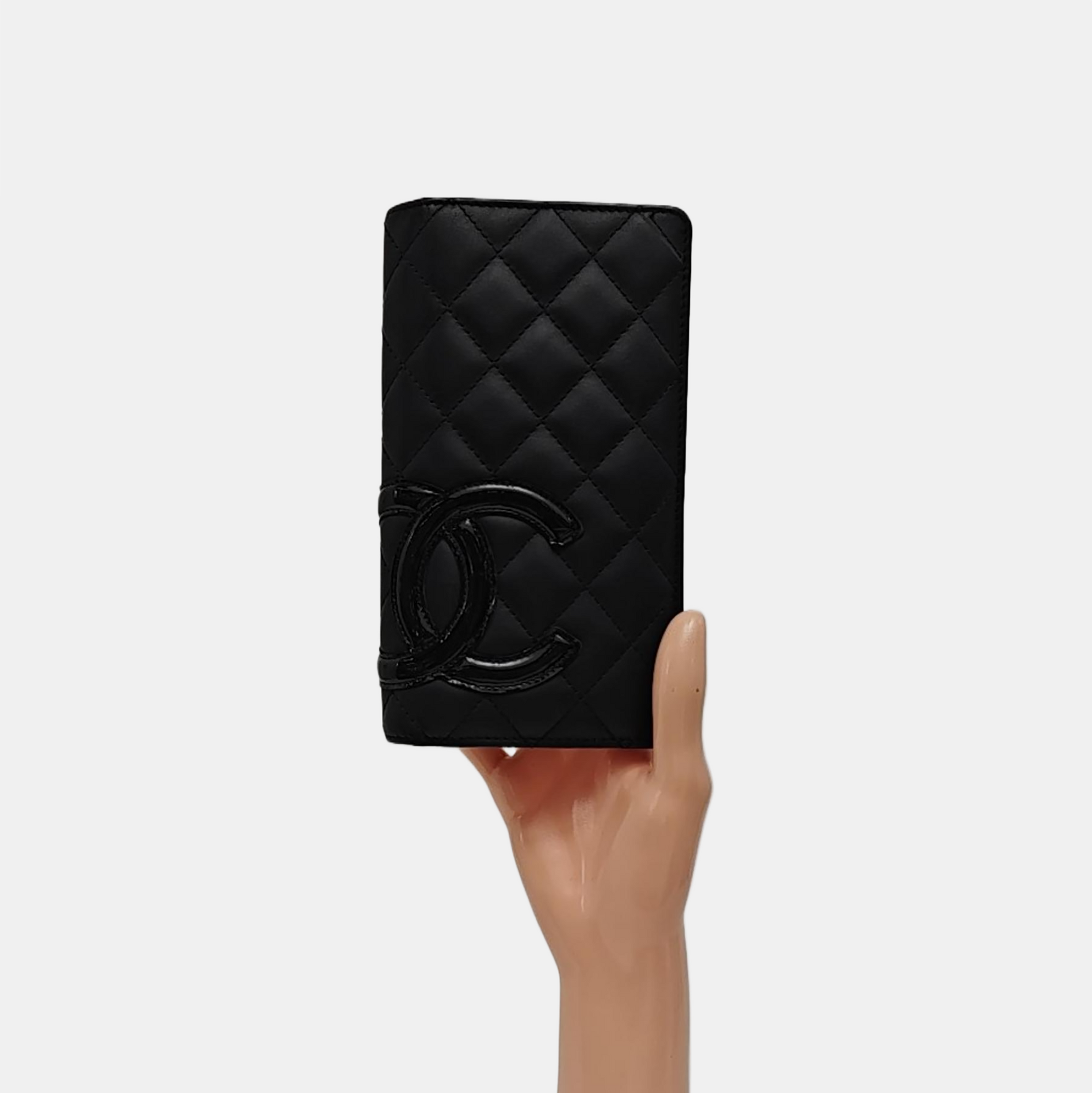 CAMBON Quilted Calfskin Black Wallet