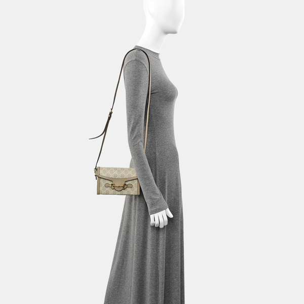Authenticated pre-owned  Horsebit 1955 Mini Monogram Coated Canvas White - Shoulder Bag at Looply