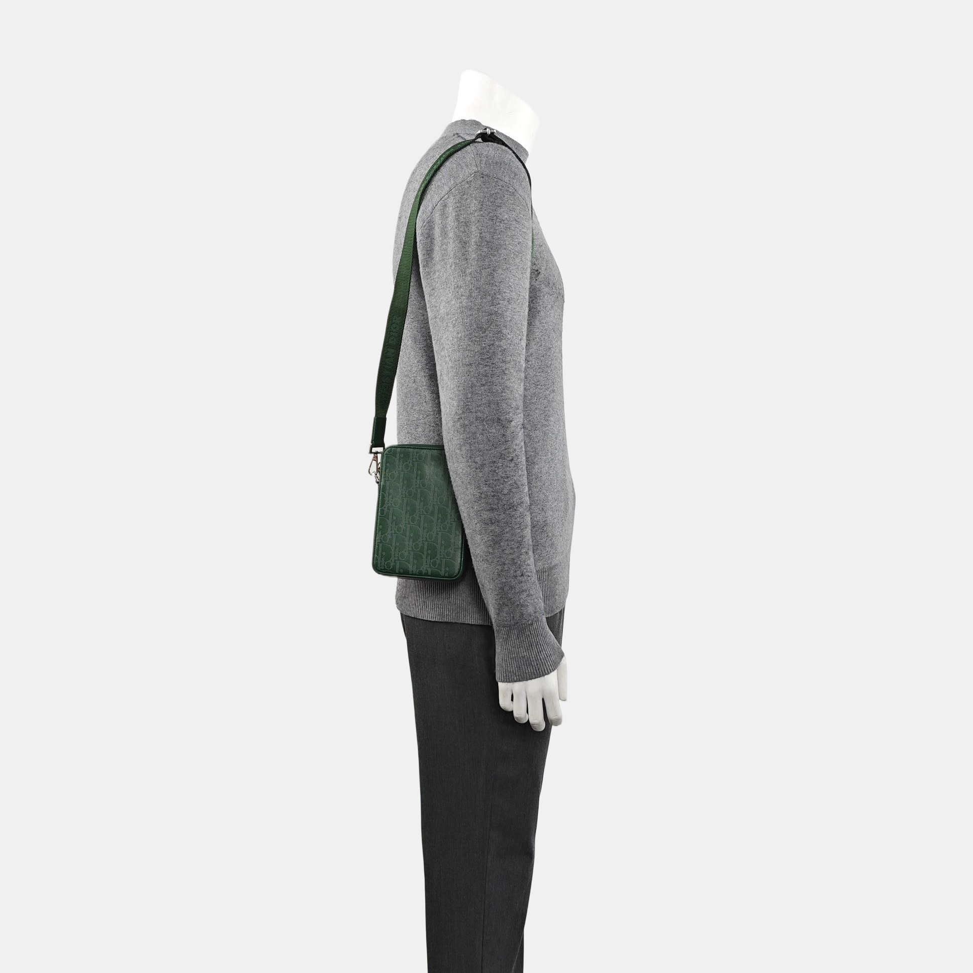 World Tour Oblique Calfskin Green