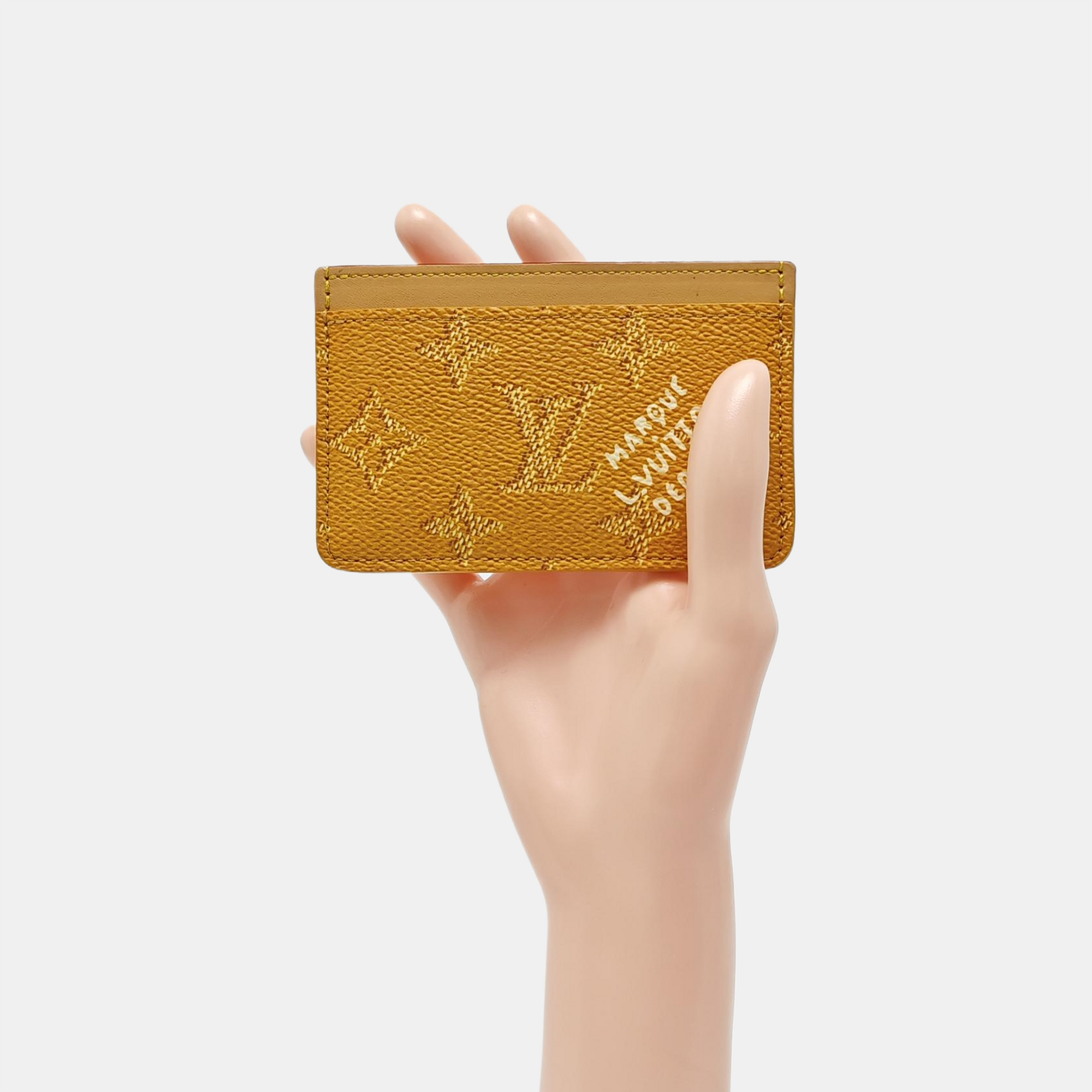 ENVELOPPE Coated Canvas Yellow Card Holder