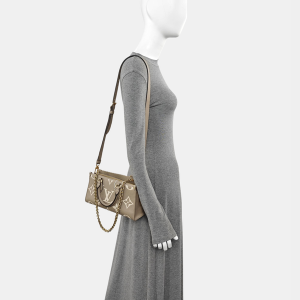 ONTHEGO EAST WEST PM Monogram Calfskin Gray