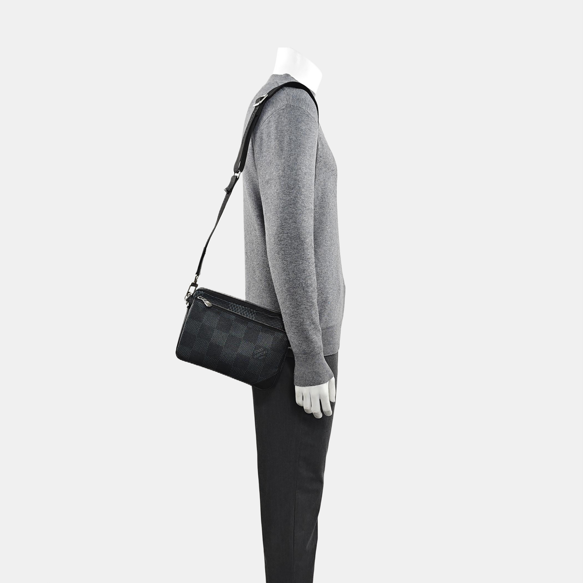 TRIO Damier Graphite Coated Canvas Gray
