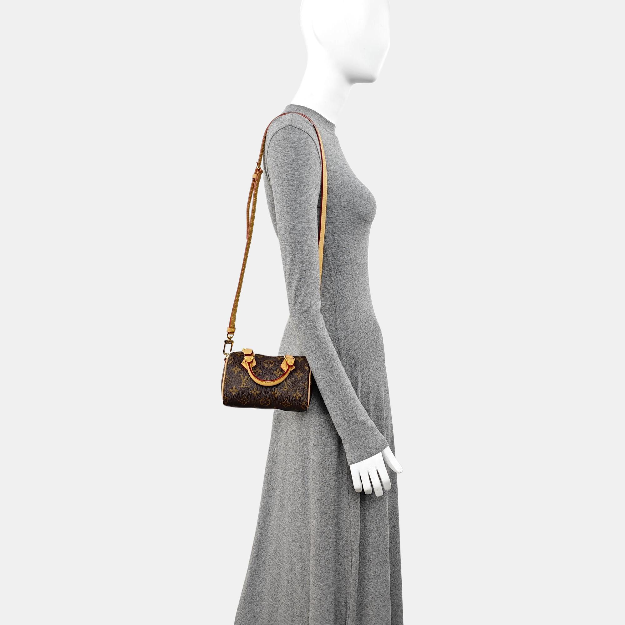 SPEEDY Nano Monogram Coated Canvas Brown