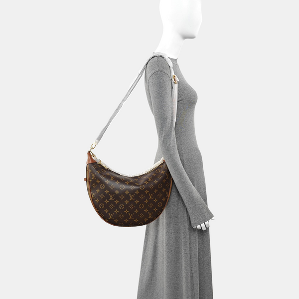 LOOP HOBO Monogram Coated Canvas Brown