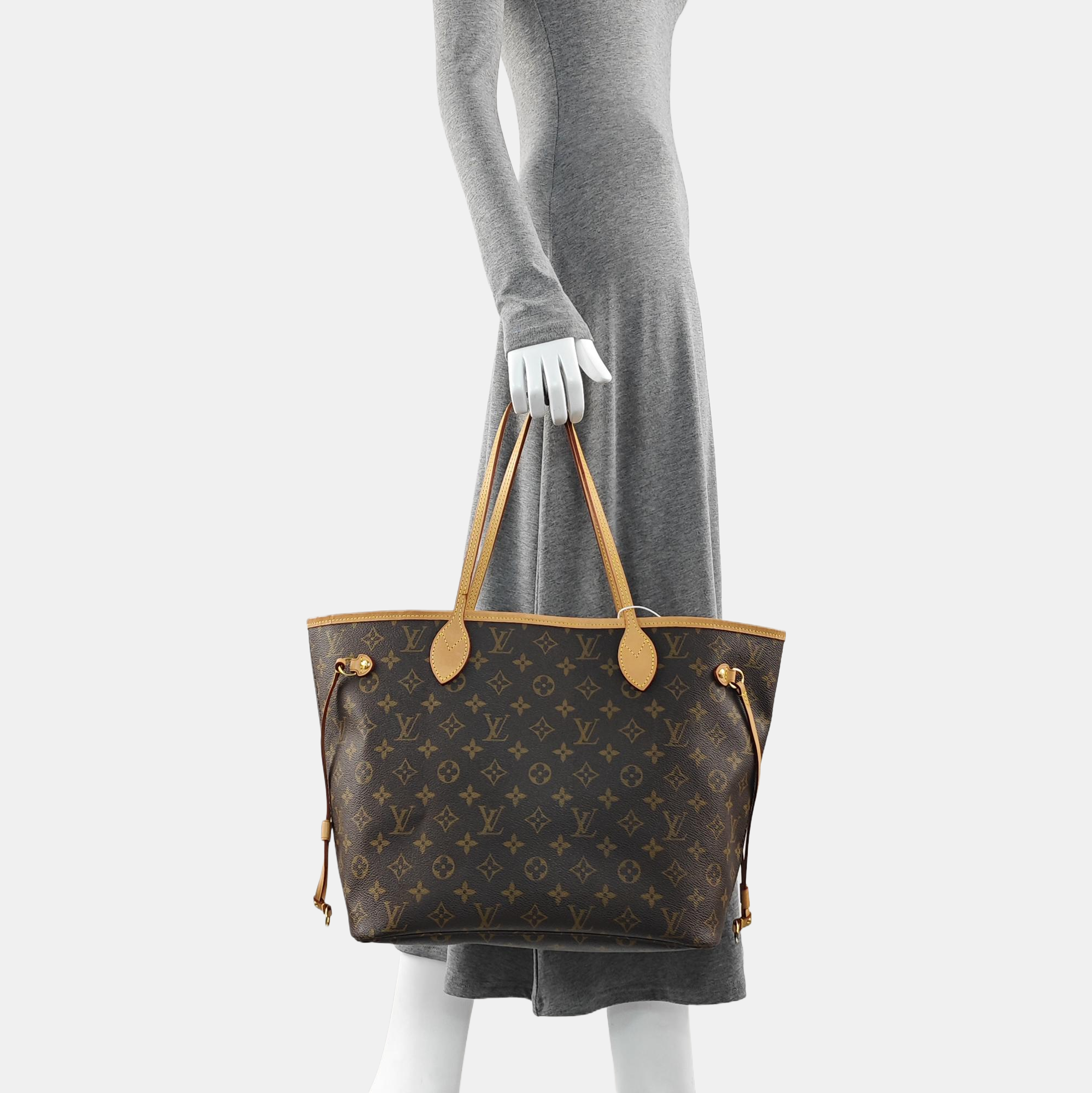 NEVERFULL MM Monogram Coated Canvas Brown