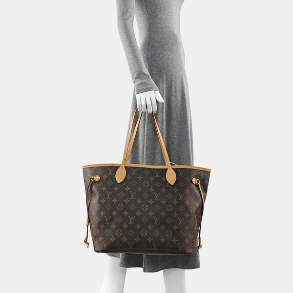 NEVERFULL MM Monogram Coated Canvas Brown