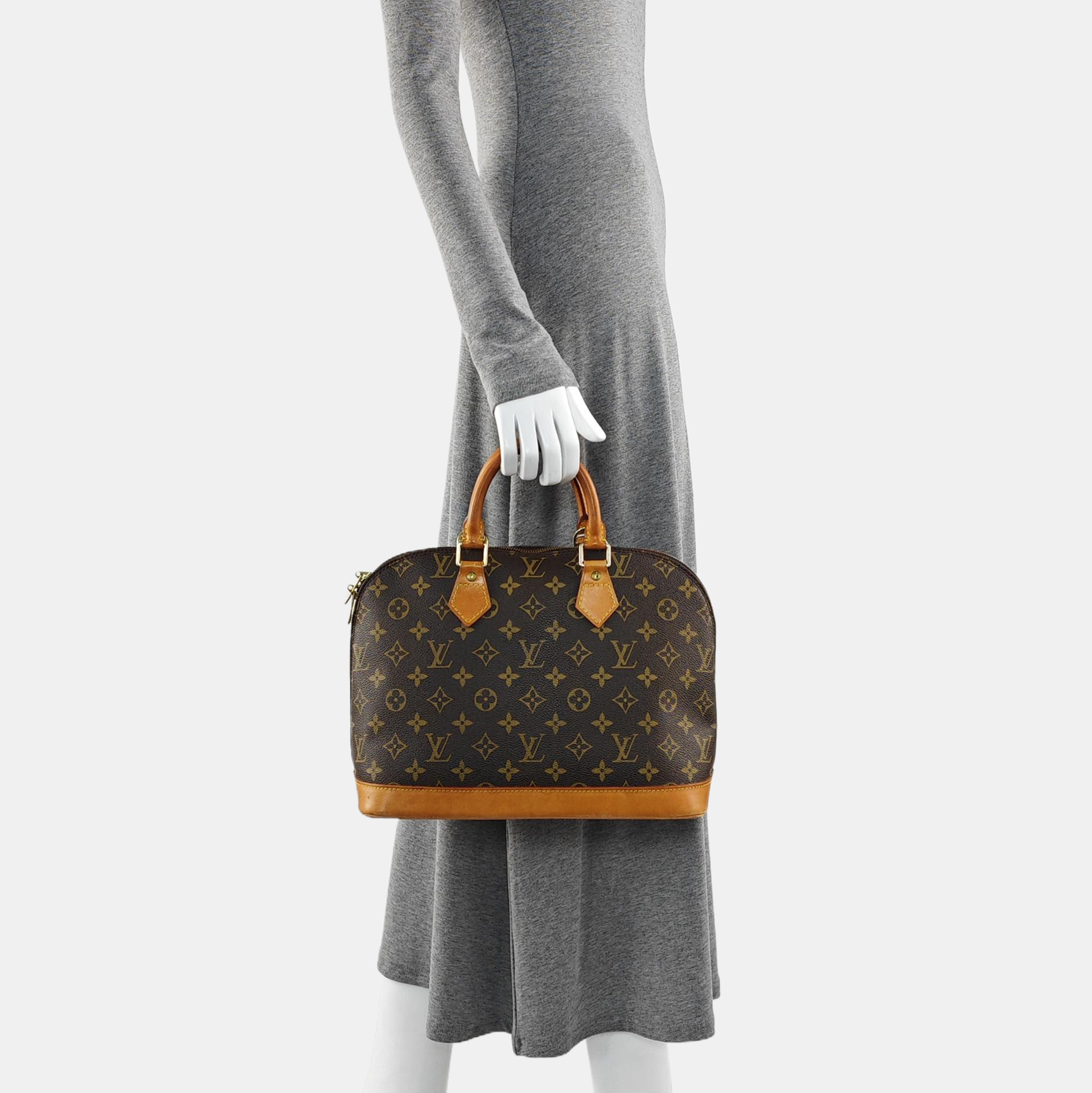 ALMA PM Monogram Coated Canvas Brown