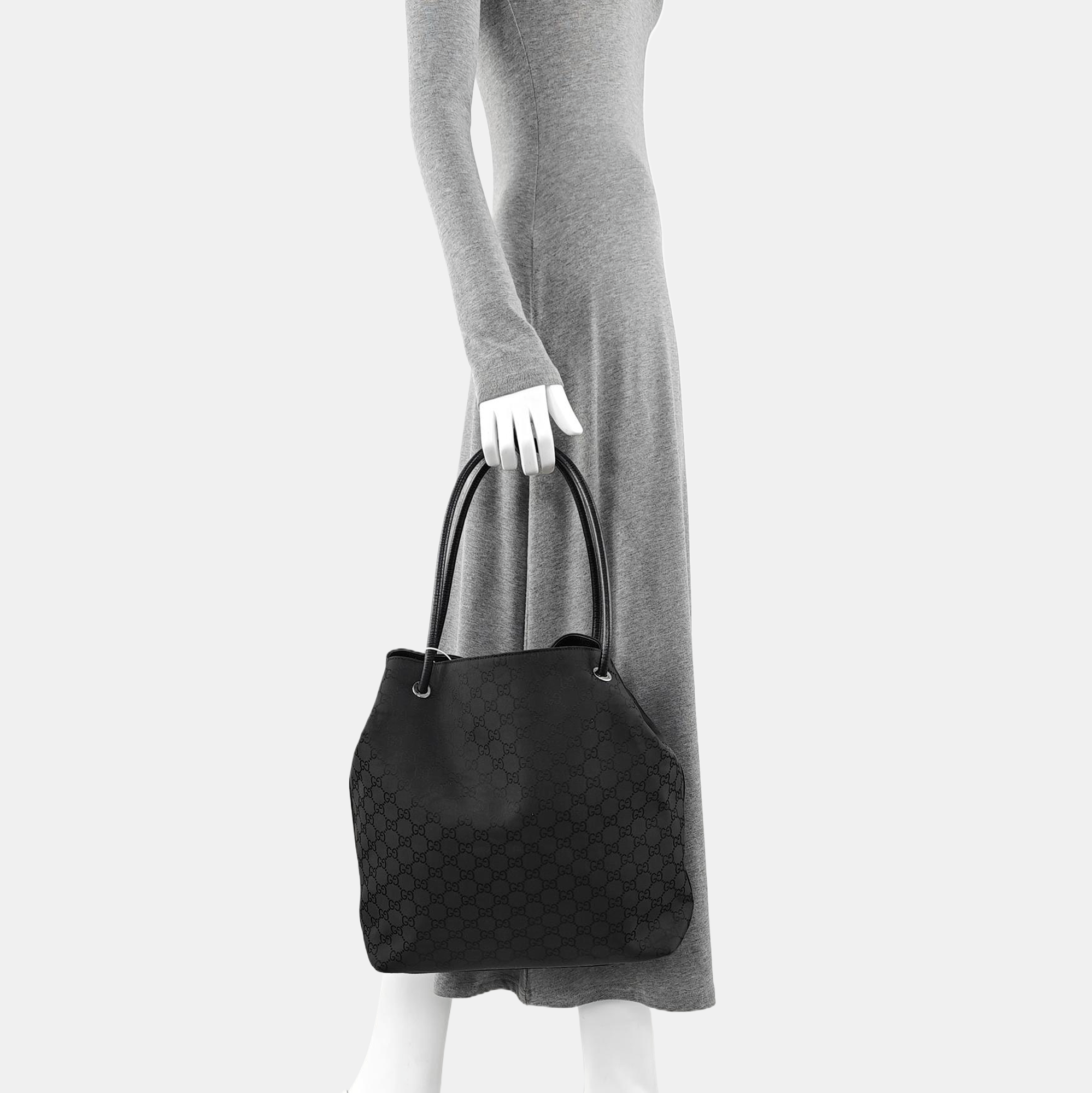 Monogram Canvas Tote Bag Black